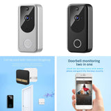 2xSmart Video Doorbell Wireless Intercom Two Way Audio Cloud Storage Silver