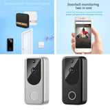 2xSmart Video Doorbell Wireless Intercom Two Way Audio Cloud Storage Silver