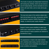 Maxbell 2 in 8 Out Power Amplifier Selector Switch 300W Speaker for Home Theater