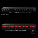 Maxbell 2 in 8 Out Power Amplifier Selector Switch 300W Speaker for Home Theater