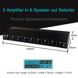 Maxbell 2 in 8 Out Power Amplifier Selector Switch 300W Speaker for Home Theater