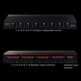 Maxbell 1 in 8 Out Power Amplifier Selector Loudspeaker 8-Channel for Stereo Audio
