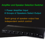 Maxbell 1 in 8 Out Power Amplifier Selector Loudspeaker 8-Channel for Stereo Audio