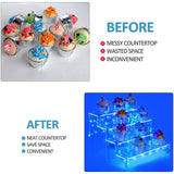 Maxbell 4 Tier Cupcake Riser Display Shelf Large Collection for Figures Birthday