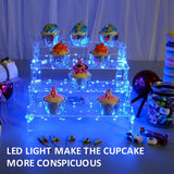 Maxbell 4 Tier Cupcake Riser Display Shelf Large Collection for Figures Birthday