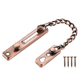 Maxbell 3xStainless Door Chain Lock Home Bedroom Hotel Family Chain Bolt Lock for Door Red Bronze