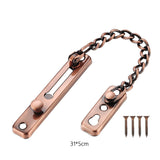 Maxbell 5xStainless Door Chain Lock Home Bedroom Hotel Family Chain Bolt Lock for Door Red Bronze
