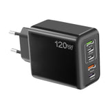 Maxbell USB C Charging USB Power Adapter Compact 120W for Multiple Devices Smartphone Black