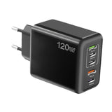Maxbell USB C Charging USB Power Adapter Compact 120W for Multiple Devices Smartphone Black