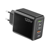 Maxbell USB C Charging USB Power Adapter Compact 120W for Multiple Devices Smartphone Black
