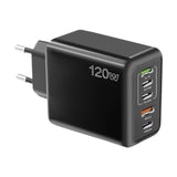 Maxbell USB C Charging USB Power Adapter Compact 120W for Multiple Devices Smartphone Black