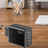 Maxbell USB C Charging USB Power Adapter Compact 120W for Multiple Devices Smartphone Black