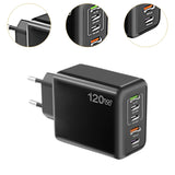 Maxbell USB C Charging USB Power Adapter Compact 120W for Multiple Devices Smartphone Black