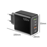 Maxbell USB C Charging USB Power Adapter Compact 120W for Multiple Devices Smartphone Black