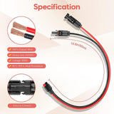 Maxbell Solar Panel Connector Power Station Solar Generator Parts Red and Black Wire 100cm