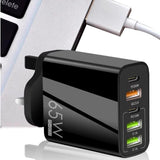 Maxbell Fast Charging Station QC 3.0 PD15W PD20W Multiport Charger PD65W for Laptops Black