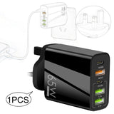 Maxbell Fast Charging Station QC 3.0 PD15W PD20W Multiport Charger PD65W for Laptops Black