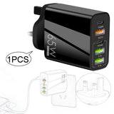 Maxbell Fast Charging Station QC 3.0 PD15W PD20W Multiport Charger PD65W for Laptops Black