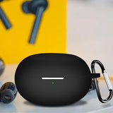 Maxbell Earbud Case Gifts Portable Shockproof Silicone with Hooks Soft Earphone Case Black