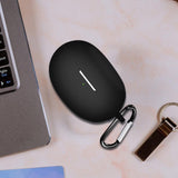 Maxbell Earbud Case Gifts Portable Shockproof Silicone with Hooks Soft Earphone Case Black
