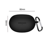 Maxbell Earbud Case Gifts Portable Shockproof Silicone with Hooks Soft Earphone Case Black