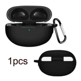 Maxbell Earbud Case Gifts Portable Shockproof Silicone with Hooks Soft Earphone Case Black
