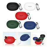 Maxbell Earbud Case Gifts Portable Shockproof Silicone with Hooks Soft Earphone Case Black