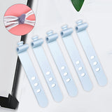 Maxbell 5x Silicone Cable Ties Cord Management Ties Gadgets Reusable Cable Organizer Light Blue