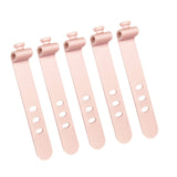 Maxbell 5x Silicone Cable Ties Cord Management Ties Gadgets Reusable Cable Organizer Pink