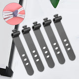 Maxbell 5x Silicone Cable Ties Cord Management Ties Gadgets Reusable Cable Organizer Black