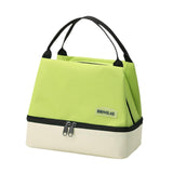 Maxbell Double Deck Insulated Lunch Box Tote Bag Portable for Road Trips Lightweight Green