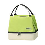 Maxbell Double Deck Insulated Lunch Box Tote Bag Portable for Road Trips Lightweight Green