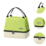 Maxbell Double Deck Insulated Lunch Box Tote Bag Portable for Road Trips Lightweight Green