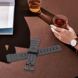 Maxbell Watch Band Casual Wear Resistant Wristwatch Strap for AE-1000W W-215 W-s200H black buckle