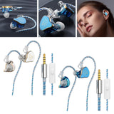 Maxbell in Ear Monitors Compact Stereo Sound Earphones for Workout Gym Running Music Blue