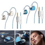 Maxbell in Ear Monitors Compact Stereo Sound Earphones for Workout Gym Running Music Blue