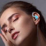 Maxbell in Ear Monitors Compact Stereo Sound Earphones for Workout Gym Running Music Blue