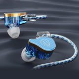 Maxbell in Ear Monitors Compact Stereo Sound Earphones for Workout Gym Running Music Blue