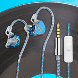 Maxbell in Ear Monitors Compact Stereo Sound Earphones for Workout Gym Running Music Blue