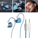 Maxbell in Ear Monitors Compact Stereo Sound Earphones for Workout Gym Running Music Blue