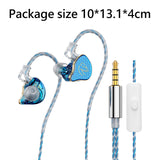 Maxbell in Ear Monitors Compact Stereo Sound Earphones for Workout Gym Running Music Blue