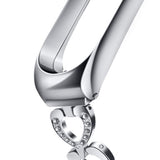 Maxbell Heart-shaped Watch Band Watch Accessories Rustproof Wristwatch Strap for Men Silver