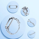 Maxbell Heart-shaped Watch Band Watch Accessories Rustproof Wristwatch Strap for Men Silver