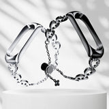 Maxbell Heart-shaped Watch Band Watch Accessories Rustproof Wristwatch Strap for Men Silver