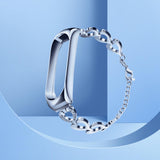 Maxbell Heart-shaped Watch Band Watch Accessories Rustproof Wristwatch Strap for Men Silver