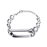 Maxbell Heart-shaped Watch Band Watch Accessories Rustproof Wristwatch Strap for Men Silver