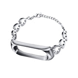Maxbell Heart-shaped Watch Band Watch Accessories Rustproof Wristwatch Strap for Men Silver