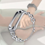 Maxbell Heart-shaped Watch Band Watch Accessories Rustproof Wristwatch Strap for Men Silver