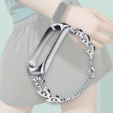 Maxbell Heart-shaped Watch Band Watch Accessories Rustproof Wristwatch Strap for Men Silver