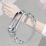 Maxbell Heart-shaped Watch Band Watch Accessories Rustproof Wristwatch Strap for Men Silver